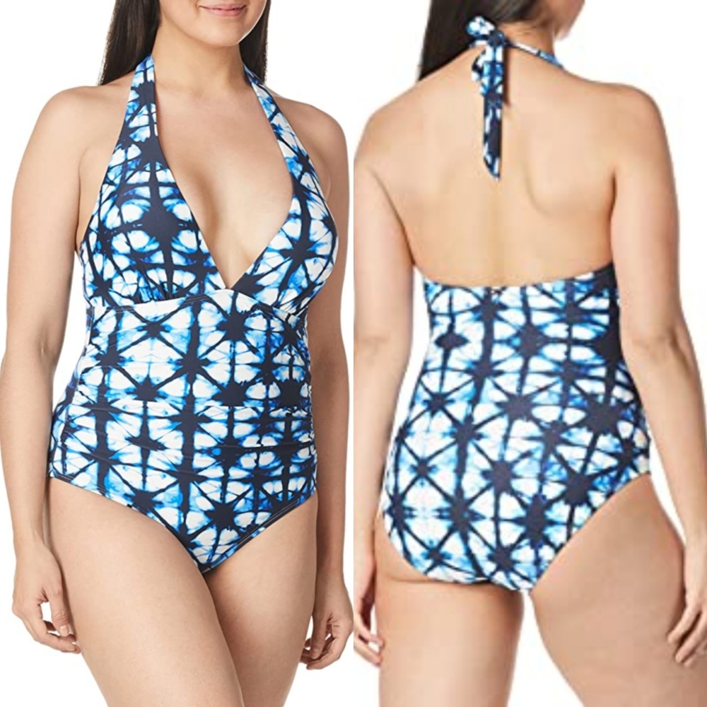TOMMY HILFIGER PLUS SIZE TIE-DYE ONE PIECE SWIMSUIT
